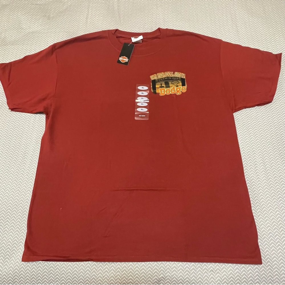 Harley-Davidson Burnt Orange Red Short Sleeve Biker Graphic Tee Shirt Mens Large